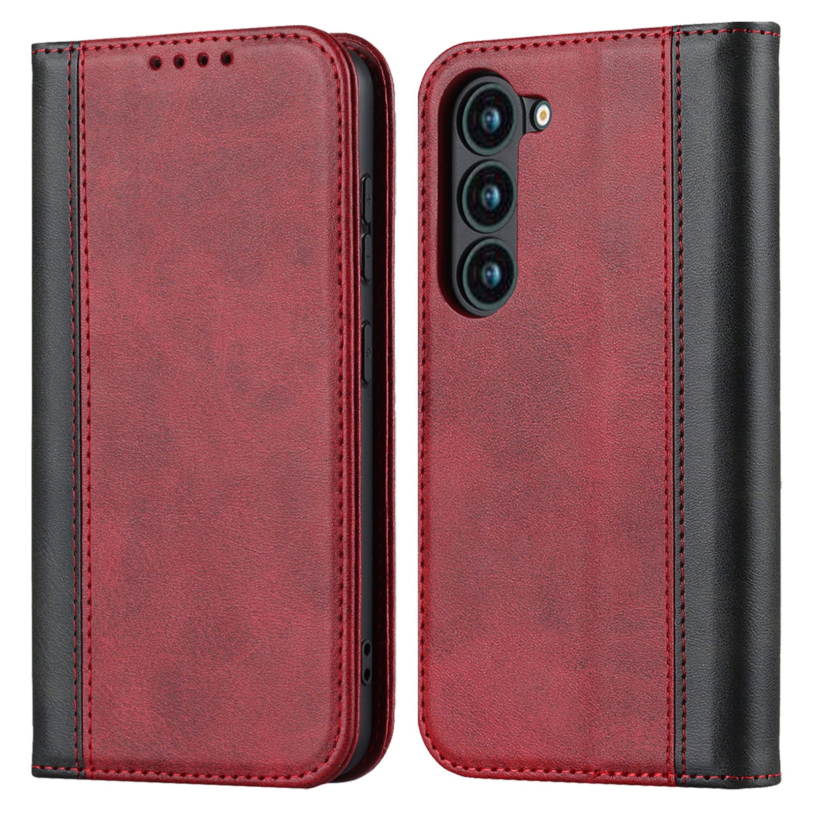 For Samsung Galaxy S23 Phone Cover Bi-color Splicing Magnetic Closure PU Leather Calf Texture Stand Flip Wallet Case For Samsung Galaxy S23 Phone Cover Bi-color Splicing Magnetic Closure PU Leather Calf Texture Stand Flip Wallet Case